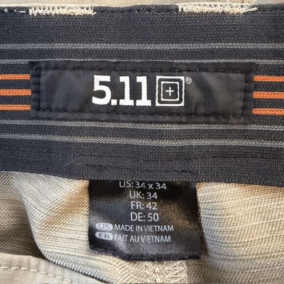 5.11+ Men's Tactical Straight-Leg Casual Pants Stone Khaki Size 34x34 - Picture 4 of 5